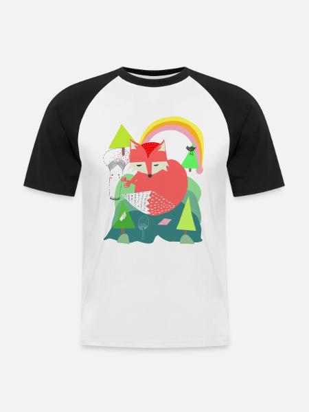 Bleib wie du bist - Männer Baseball-T-Shirt - Weiß/Schwarz