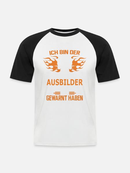 AUSBILDER - Männer Baseball-T-Shirt - Weiß/Schwarz