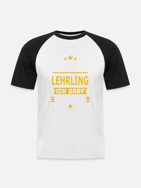 LEHRLING - Männer Baseball-T-Shirt - Weiß/Schwarz