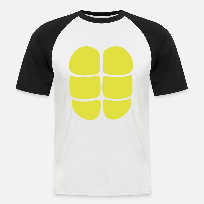 Schildkröte - Männer Baseball-T-Shirt - Weiß/Schwarz
