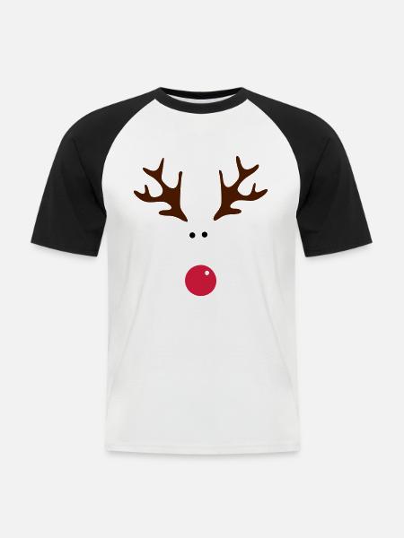 Rudolph - Men's Baseball T-Shirt - white/black