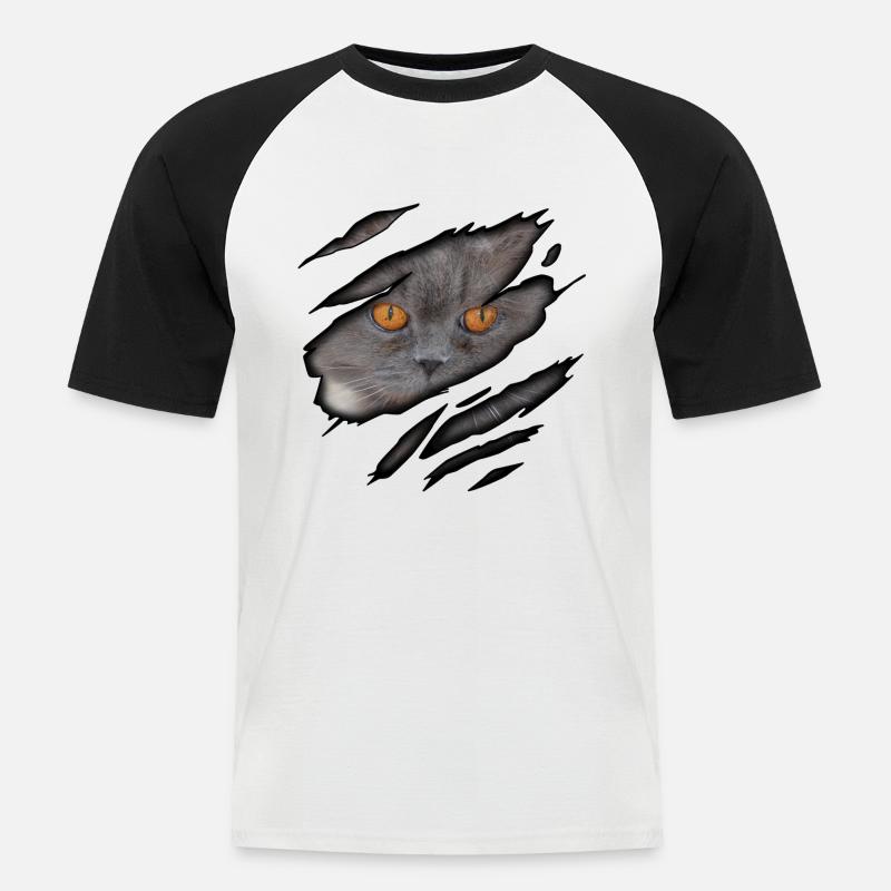 Britisch Langhaar in mir - Männer Baseball-T-Shirt - Weiß/Schwarz