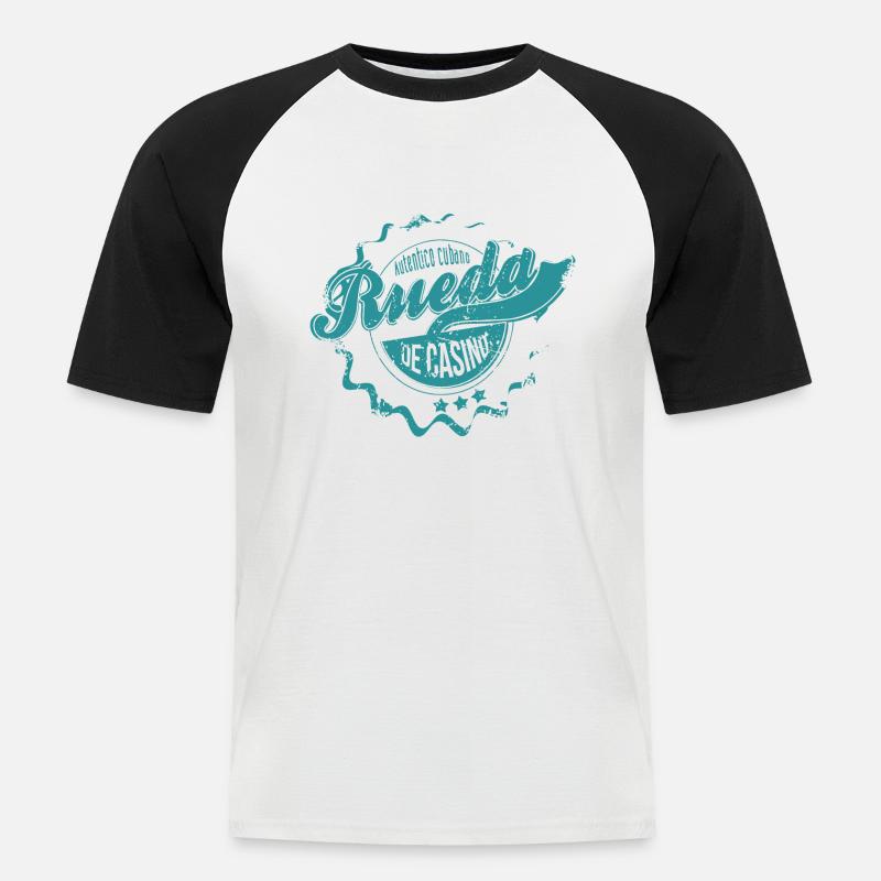 ruedanb - Männer Baseball-T-Shirt - Weiß/Schwarz