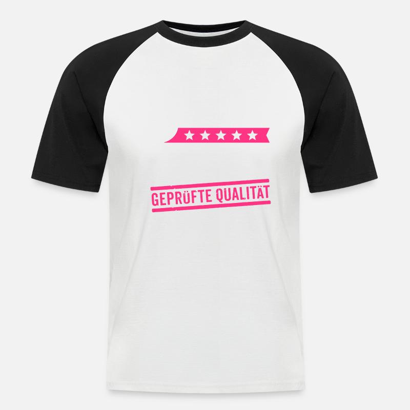 5Sterne Dirigentin - Männer Baseball-T-Shirt - Weiß/Schwarz