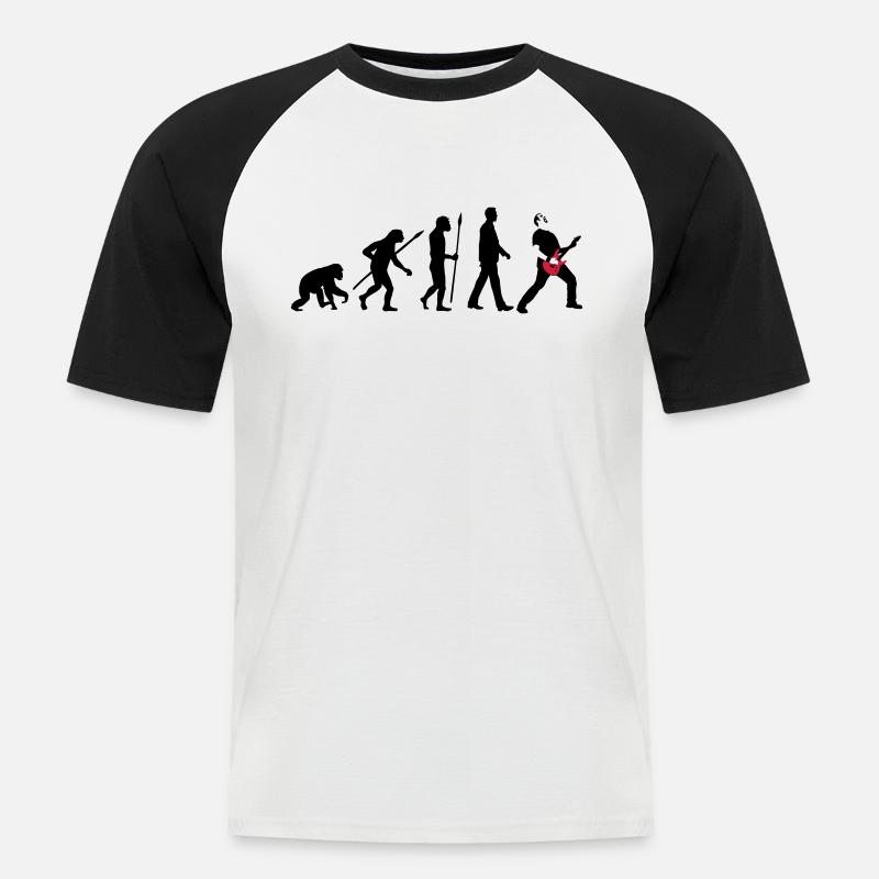 evolution_rocks_032012_a_2c - Men's Baseball T-Shirt - white/black