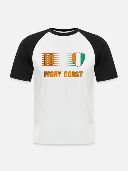 Elfenbeinküste Fußball Mannschaft - Männer Baseball-T-Shirt - Weiß/Schwarz