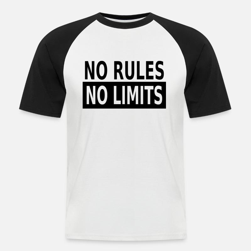 No Rules No Limits - Männer Baseball-T-Shirt - Weiß/Schwarz