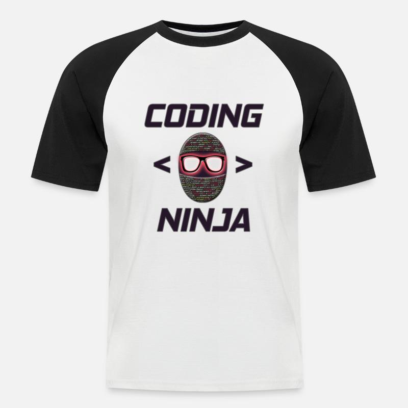 Programmer, Coding Ninja, Gift - Men's Baseball T-Shirt - white/black