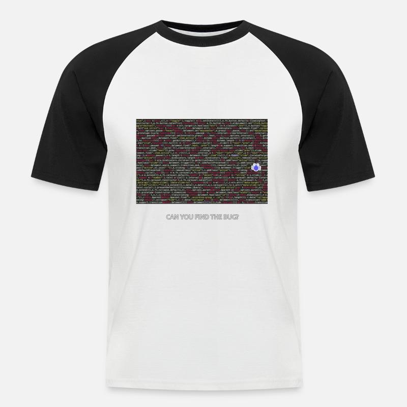 Programmierer, Coder, Bugs, Debugging - Männer Baseball-T-Shirt - Weiß/Schwarz