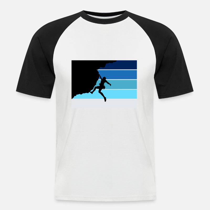 Bergsteigen, Klettern, Geschenk, bouldern - Männer Baseball-T-Shirt - Weiß/Schwarz