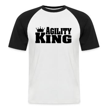 AGILITY KING - Men's Baseball T-Shirt - white/black - Front - Nik (191cm)