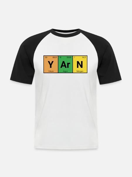 YArN Garn Stricken Haekeln - Männer Baseball-T-Shirt - Weiß/Schwarz