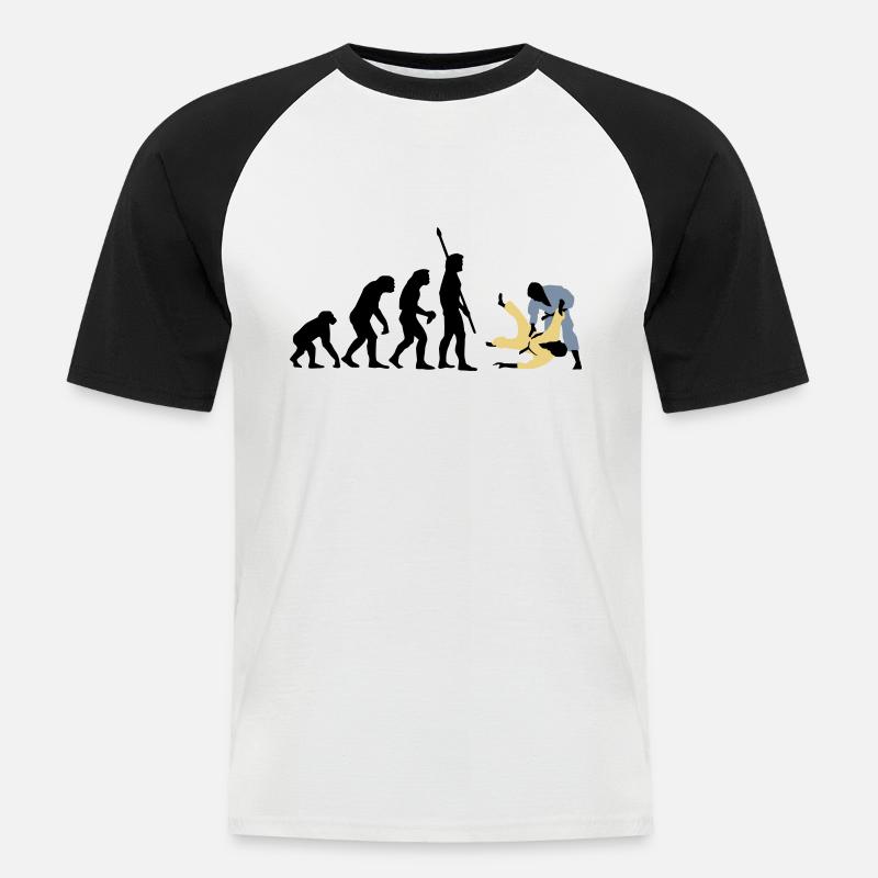 evolution_judo_a_3c - Men's Baseball T-Shirt - white/black