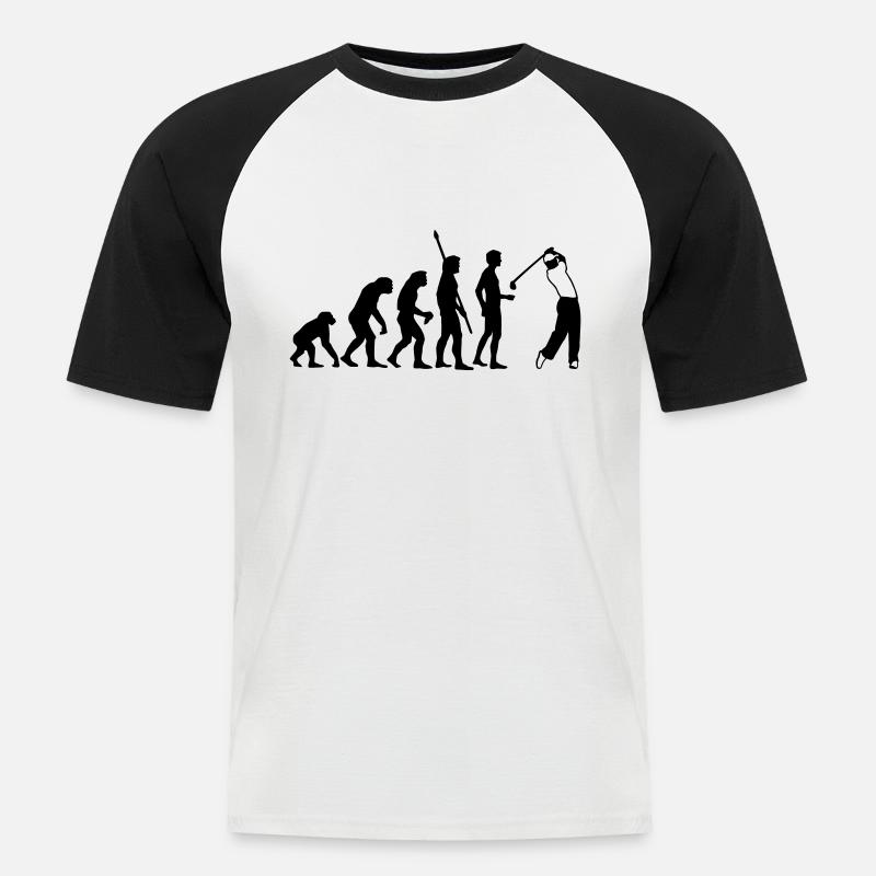 evolution_golf_b_2c - Men's Baseball T-Shirt - white/black