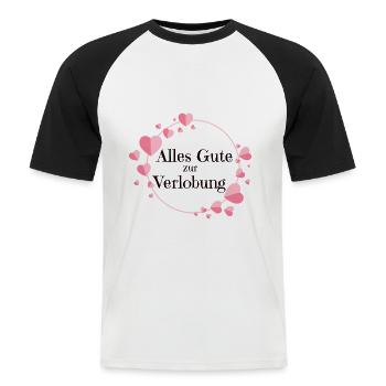 Alles Gute zur Verlobung - Männer Baseball-T-Shirt - Weiß/Schwarz - Vorne - Nik (191cm)