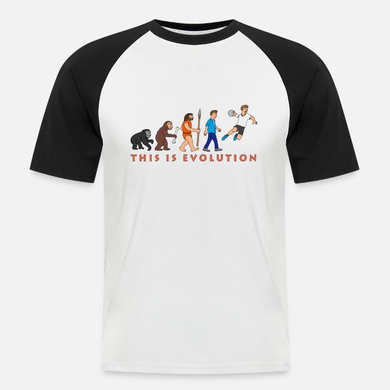 evolution_handball_comic_122012_c - Men's Baseball T-Shirt - white/black