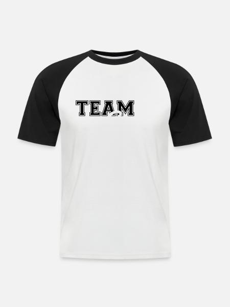 Team Santa - Männer Baseball-T-Shirt - Weiß/Schwarz
