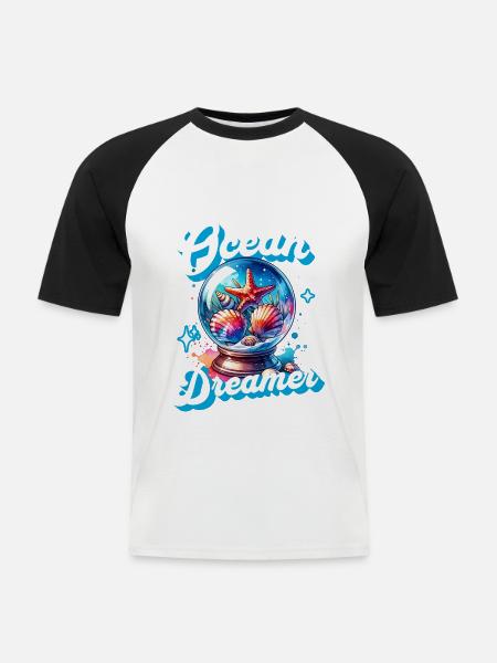Ocean Dreamer Aquarium - Männer Baseball-T-Shirt - Weiß/Schwarz