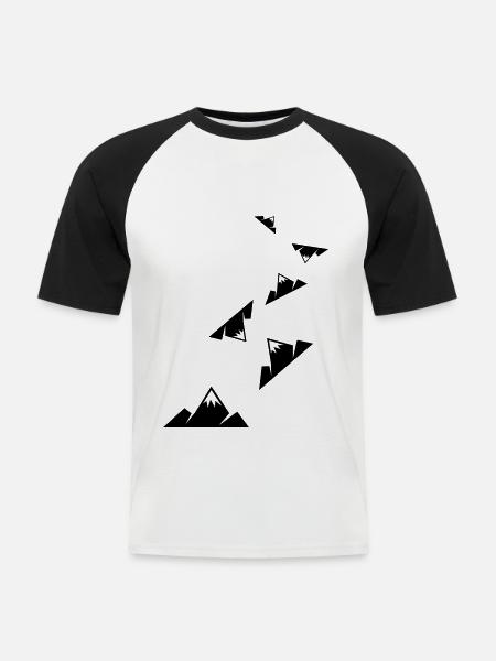 Berge Outdoor - Männer Baseball-T-Shirt - Weiß/Schwarz