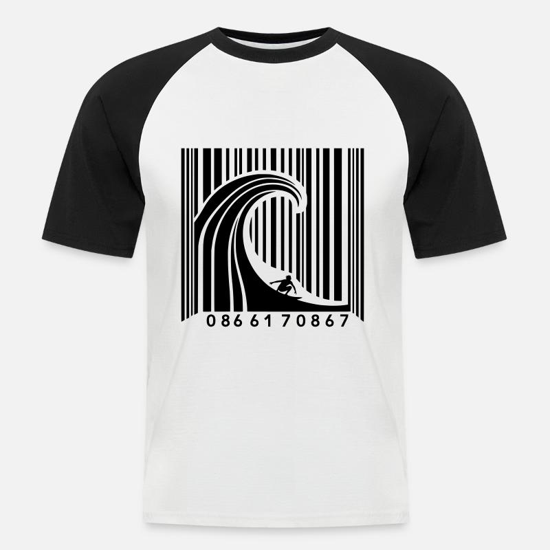 Surf Code - Men's Baseball T-Shirt - white/black