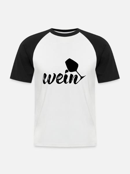 Wein, schwarz - Männer Baseball-T-Shirt - Weiß/Schwarz