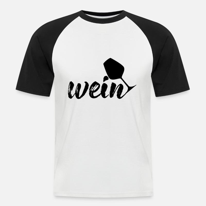 Wein, schwarz - Männer Baseball-T-Shirt - Weiß/Schwarz