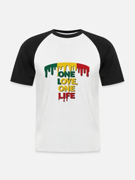 Eine Liebe, ein Leben - Männer Baseball-T-Shirt - Weiß/Schwarz
