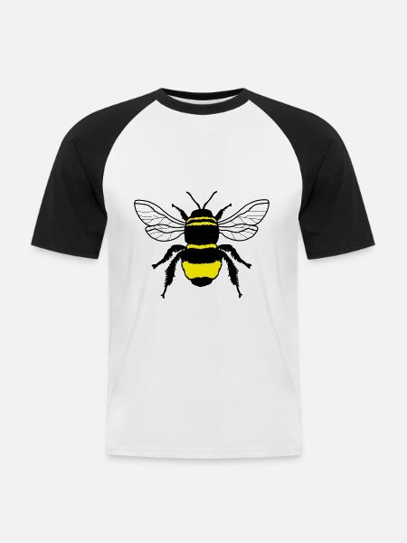 Bee - Men's Baseball T-Shirt - white/black