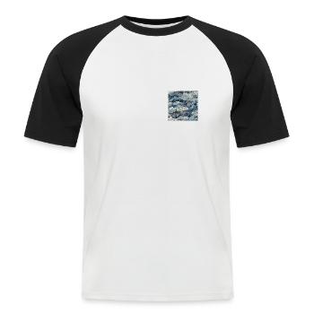 Wavy - T-shirt baseball manches courtes Homme - blanc/noir - Devant - Nik (191cm)