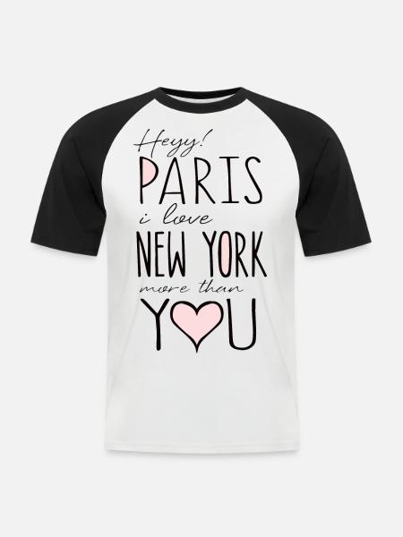 Paris - Men's Baseball T-Shirt - white/black