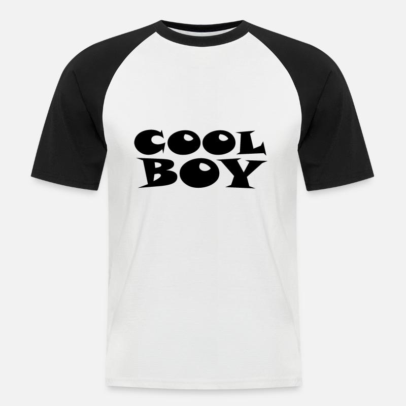 Cool Boy - Coole Junge - Männer Baseball-T-Shirt - Weiß/Schwarz
