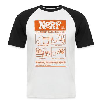 Nerf The Nerf Ball Does It All Design - Männer Baseball-T-Shirt - Weiß/Schwarz - Vorne - Nik (191cm)