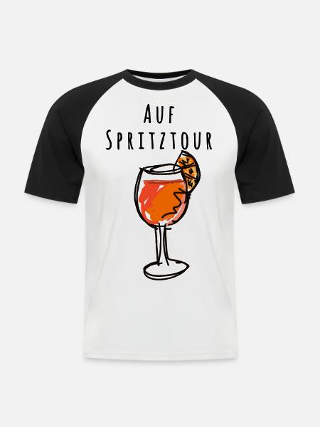 Illustration,Glass, Cocktail,Spritz,Joyride - Men's Baseball T-Shirt - white/black