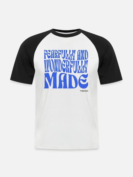 Christentum Christlicher Bibelvers - Männer Baseball-T-Shirt - Weiß/Schwarz