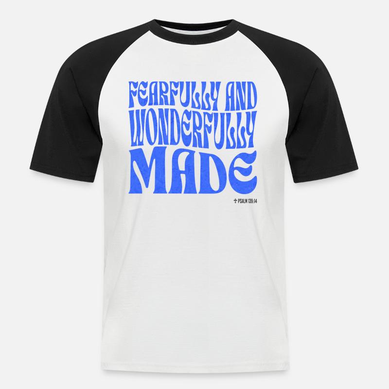 Christentum Christlicher Bibelvers - Männer Baseball-T-Shirt - Weiß/Schwarz