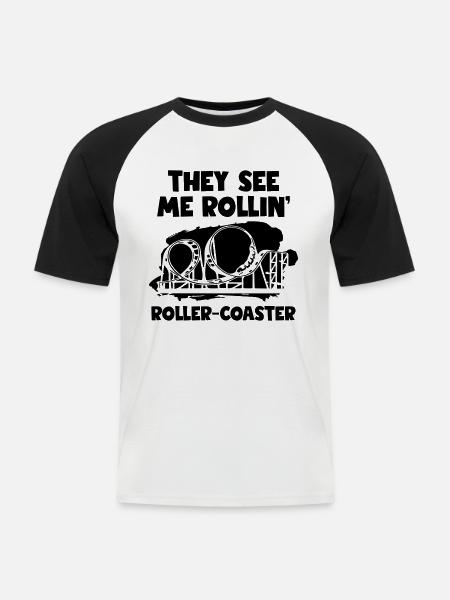 They See Me Rollin - Männer Baseball-T-Shirt - Weiß/Schwarz