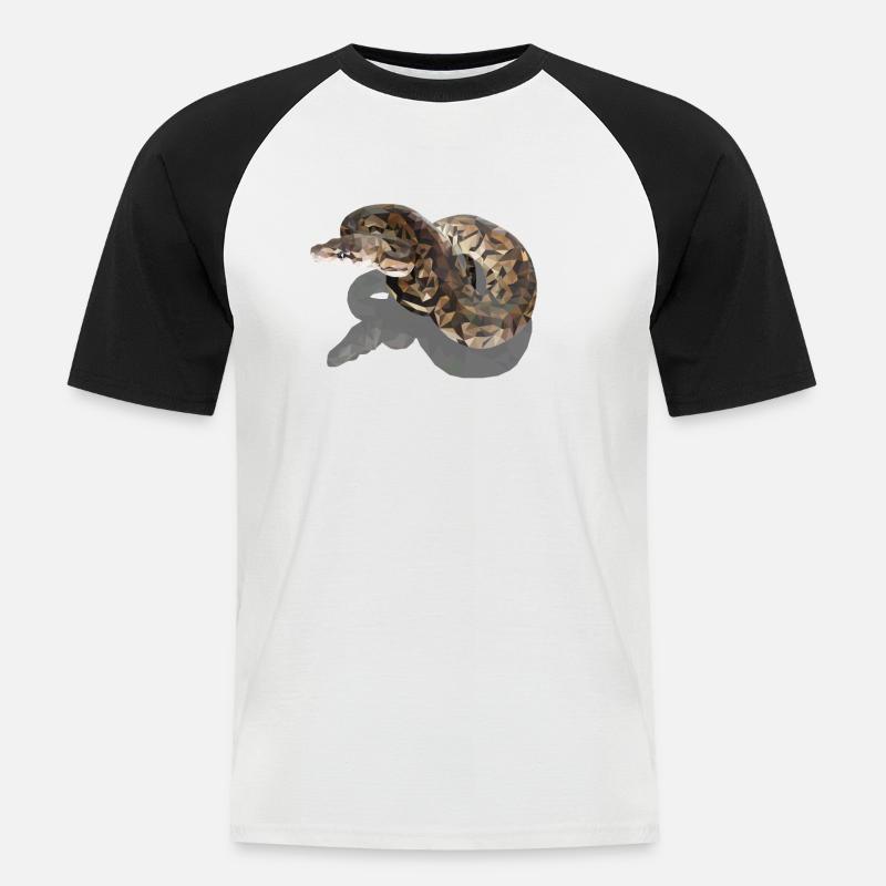 Poly Schlange - Männer Baseball-T-Shirt - Weiß/Schwarz