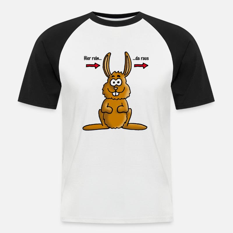 hase_02_e - Men's Baseball T-Shirt - white/black