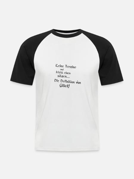 Keine Termine - Männer Baseball-T-Shirt - Weiß/Schwarz