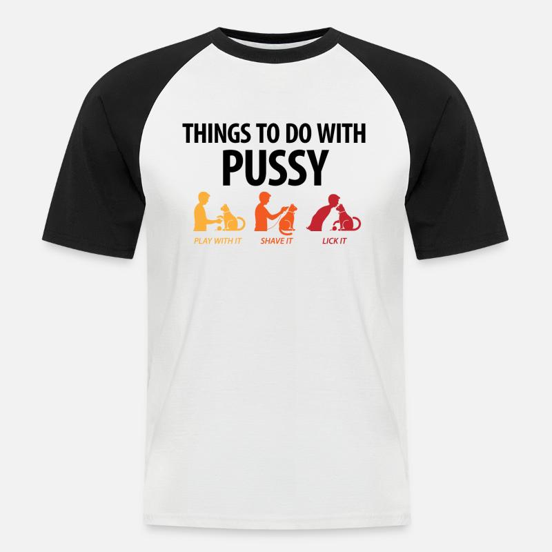 Le cose si possono fare con una figa. - Maglia da baseball a manica corta da uomo - bianco/nero