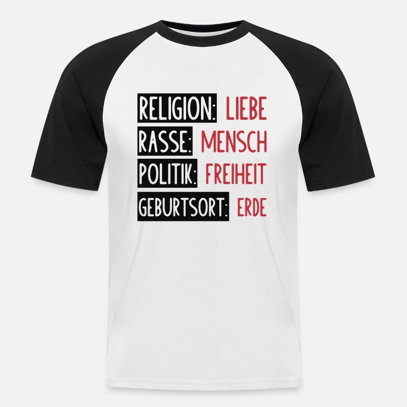 Statement - Keine Trennung oder Spaltung - Männer Baseball-T-Shirt - Weiß/Schwarz