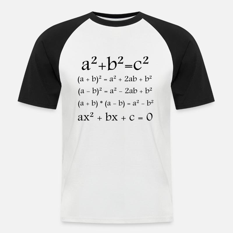 Mathematik / Math / Formel - Männer Baseball-T-Shirt - Weiß/Schwarz