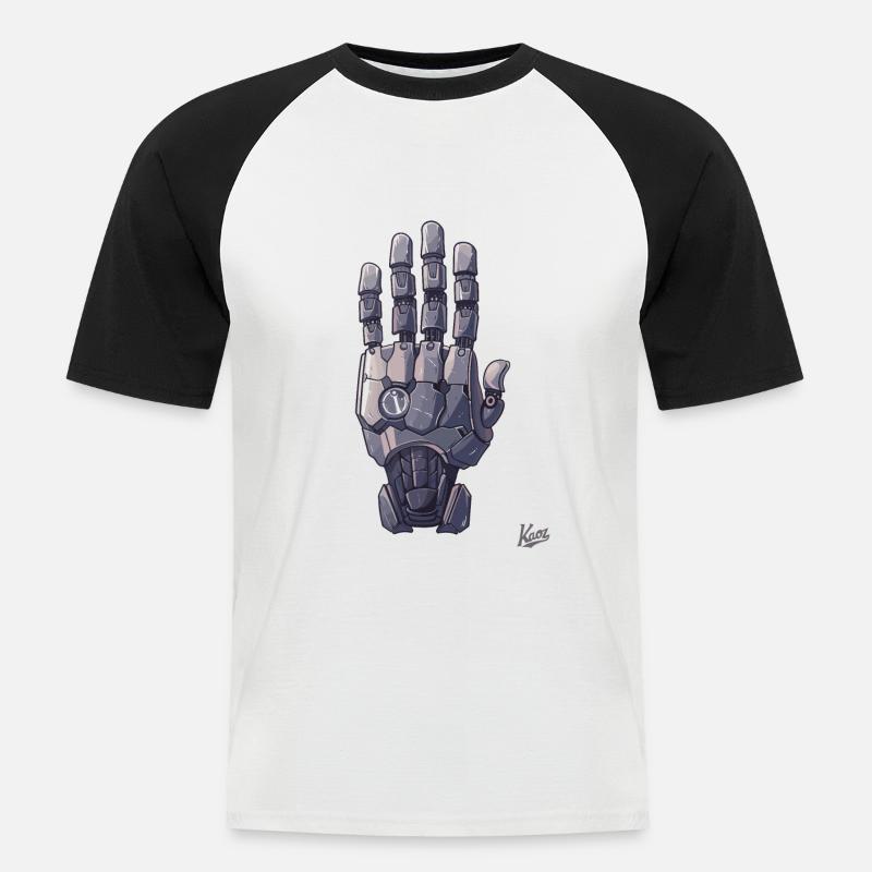 Roboter- oder Cyborg-Hand - Männer Baseball-T-Shirt - Weiß/Schwarz