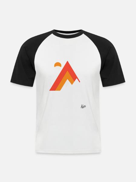 Mountain and nature - Men's Baseball T-Shirt - white/black