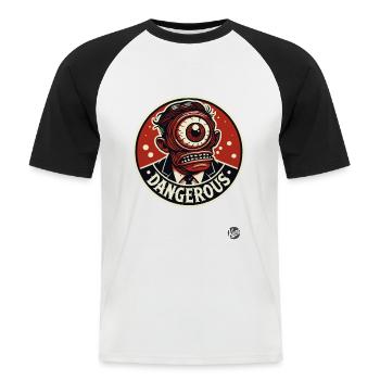 one-eyed manager in suit Cyclops - Men's Baseball T-Shirt - white/black - Front - Nik (191cm)