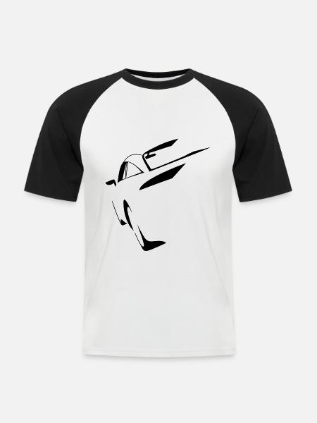 Car - Men's Baseball T-Shirt - white/black