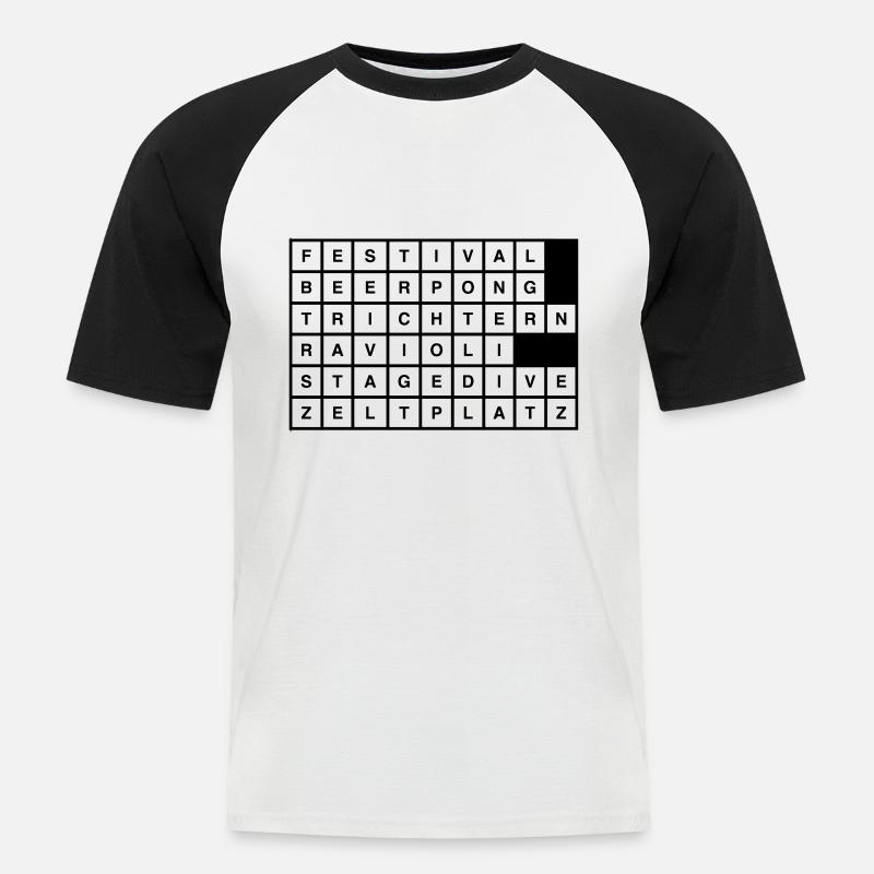 festivals2017 - Männer Baseball-T-Shirt - Weiß/Schwarz