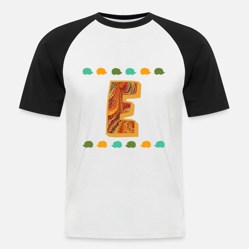 Hérisson E 22 E - T-shirt baseball manches courtes Homme - blanc/noir