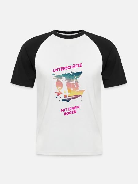 Bogenschießen Bogen bogenschützen bogenschütze - Männer Baseball-T-Shirt - Weiß/Schwarz