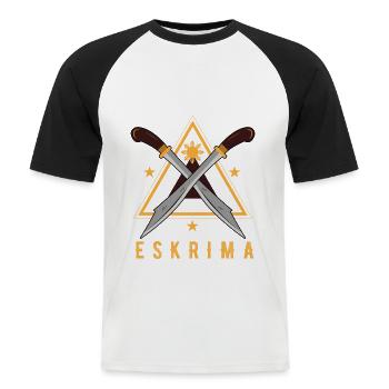 eskrima, eskrima Filipino martial arts, - Men's Baseball T-Shirt - white/black - Front - Nik (191cm)